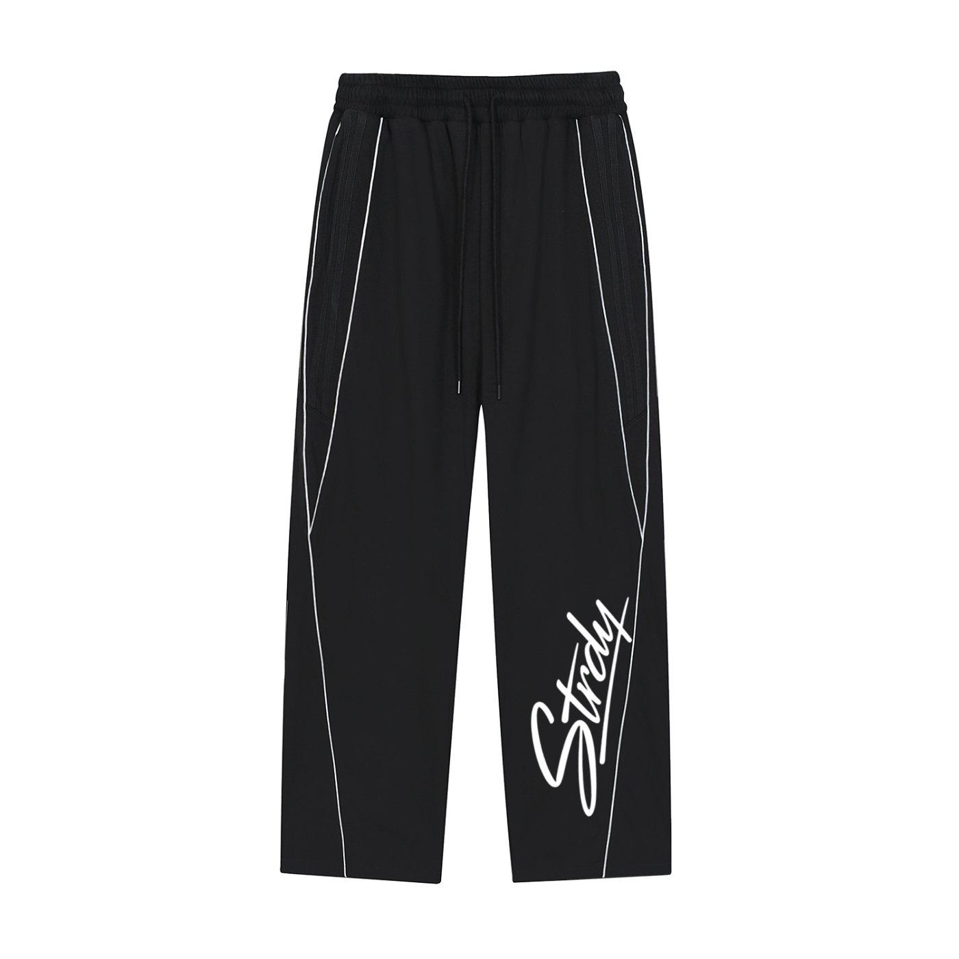 STRDY Signature Reflection Striped Straight-Leg Sweatpants