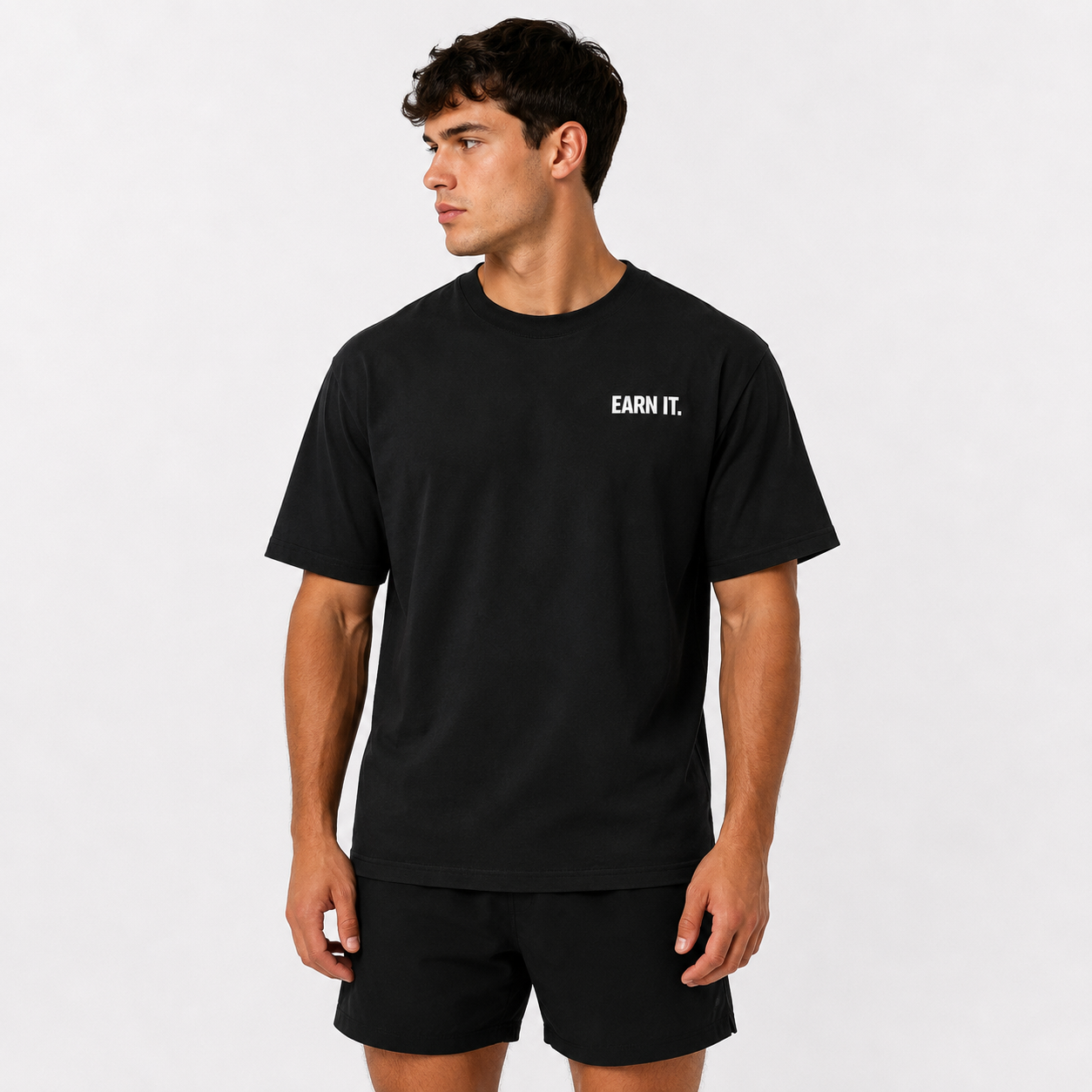 STRDY. “EARN IT “NOBODY CARES WORK HARDER” Graphic T‑Shirt