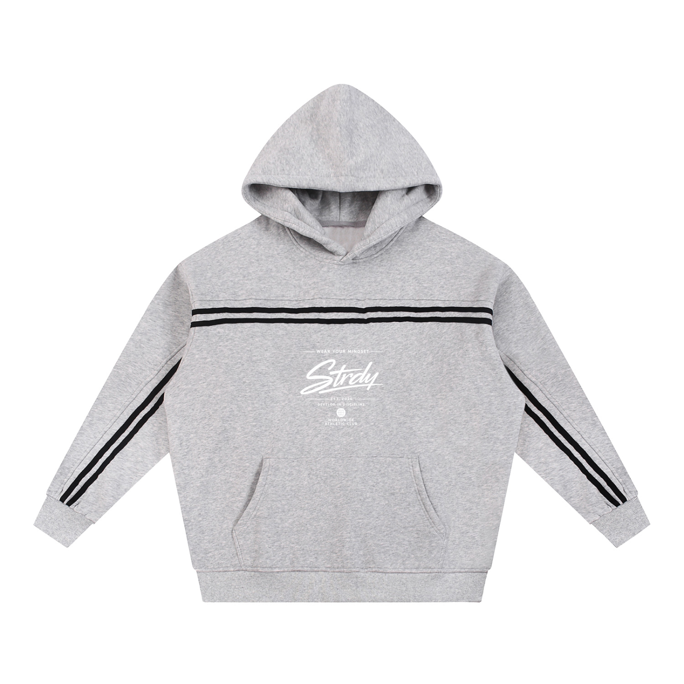 Strdy signature develop in discipline graphic hoodie