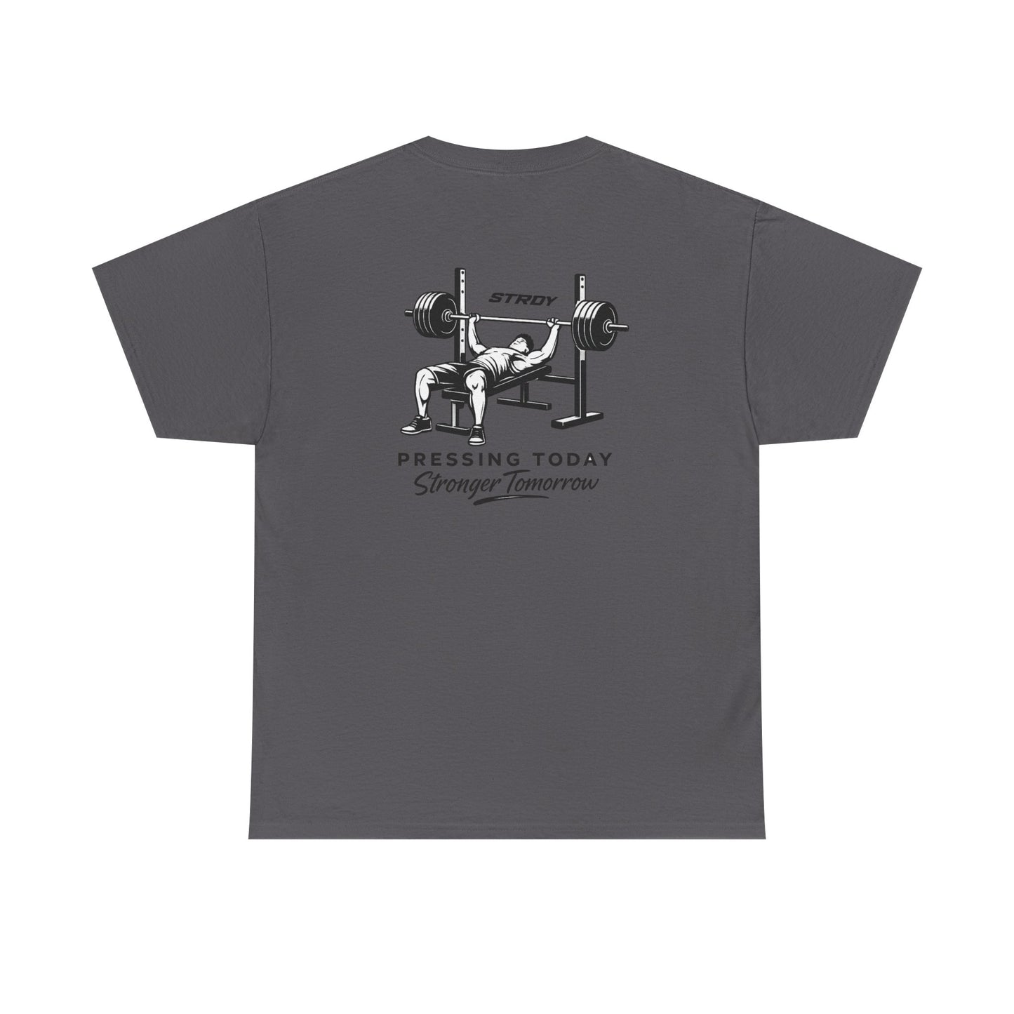STRDY. “Pressing Today Stronger” Tomorrow graphic T-shirt