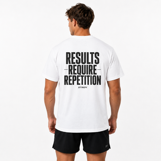 STRDY. “Results Require Repitition” Graphic T-shirt