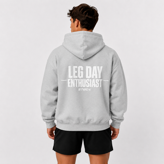 STRDY. “Leg Day Enthusiast” Graphic Hoodie