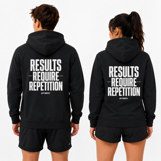 STRDY. “ Results Require Repitition” graphic Hoodie