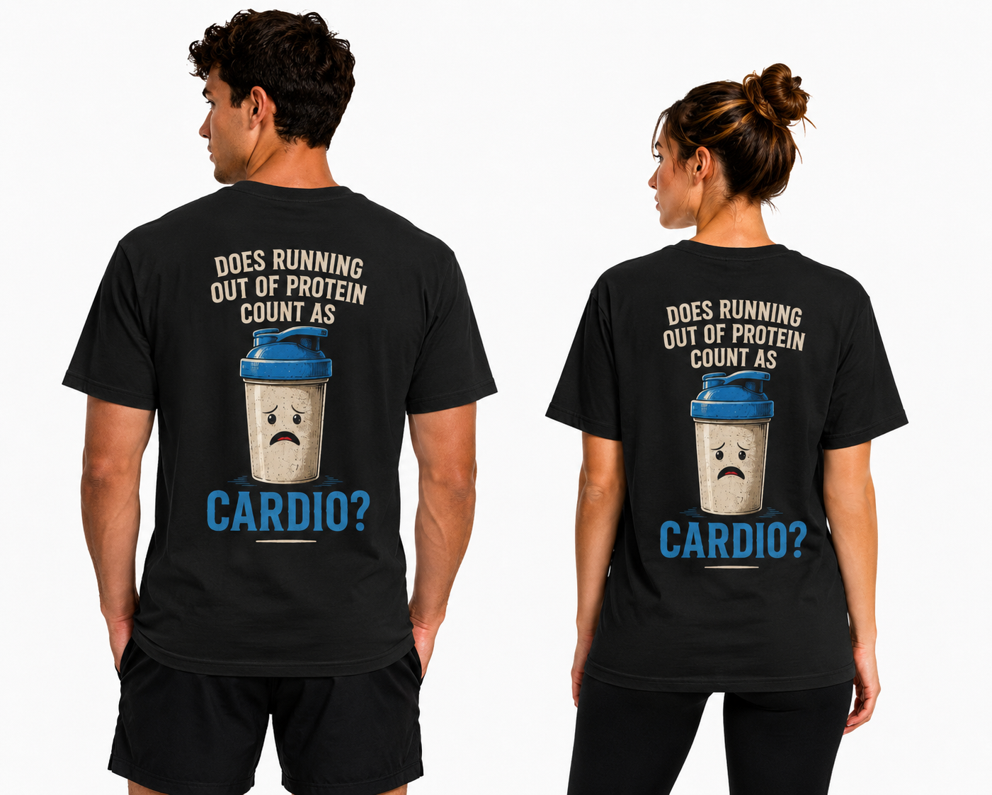 STRDY CLUB 26 “does running out of protein count as cardio” Graphic T-shirt